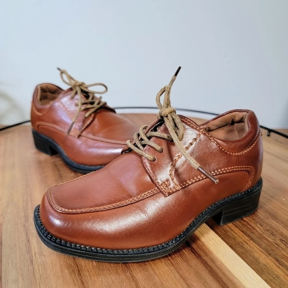 Robert David Boys Dress Shoes Faux Leather Lace Up Loafers Size 9